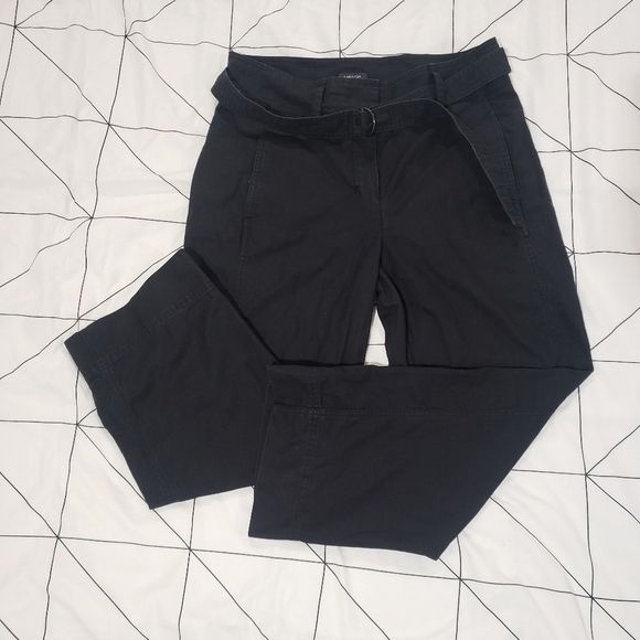 Aritzia Babaton Black Linen Blend Wide Leg Culotte Pants With Detachable Belt - Picture 2 of 9